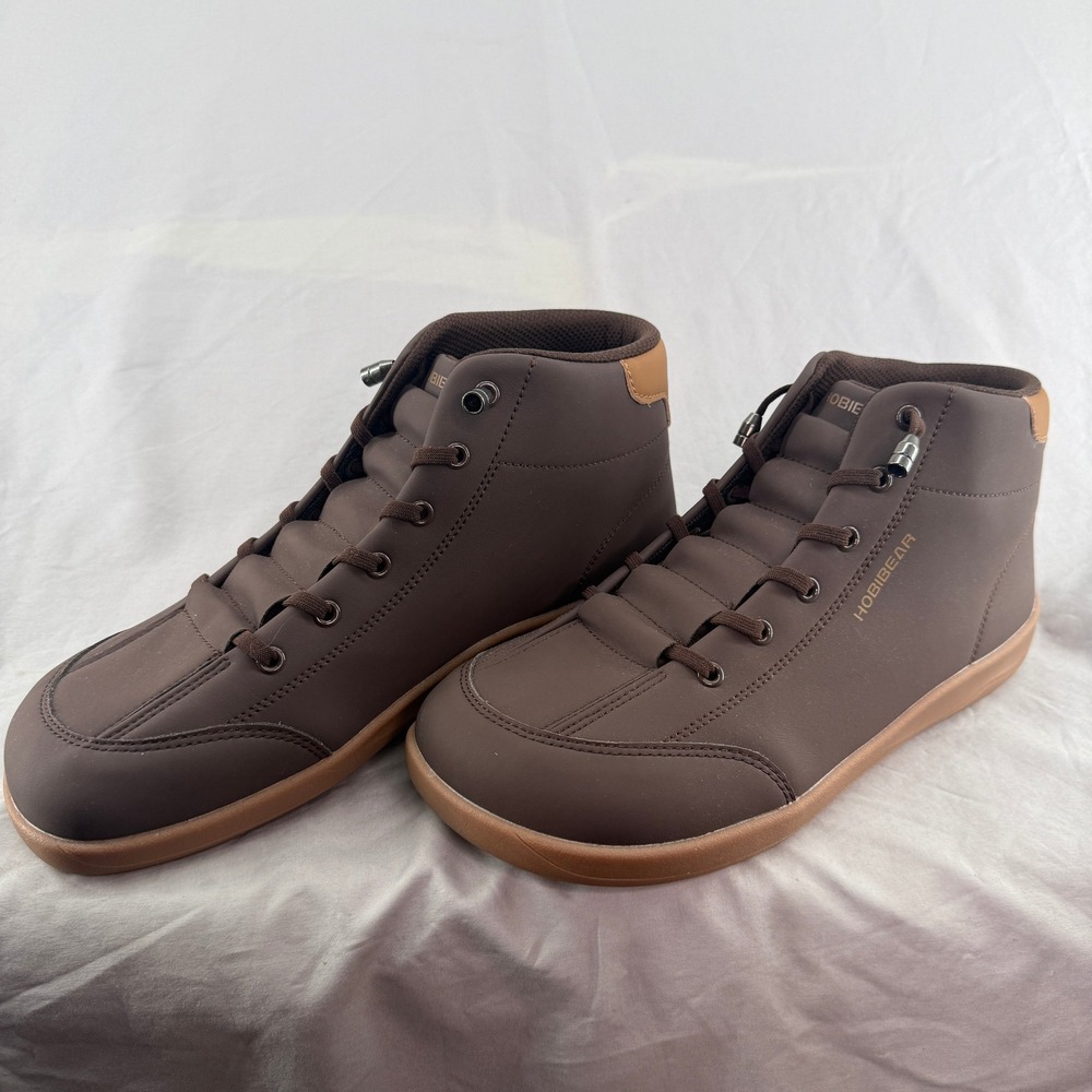 Hobibear Barefoot Minimalist Mid Top Boots Brown Wide Toe Box Mens 9/ EU 42